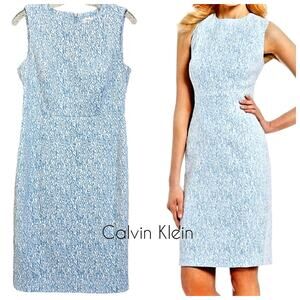 Calvin Klein Light Blue Textured Mini Dress